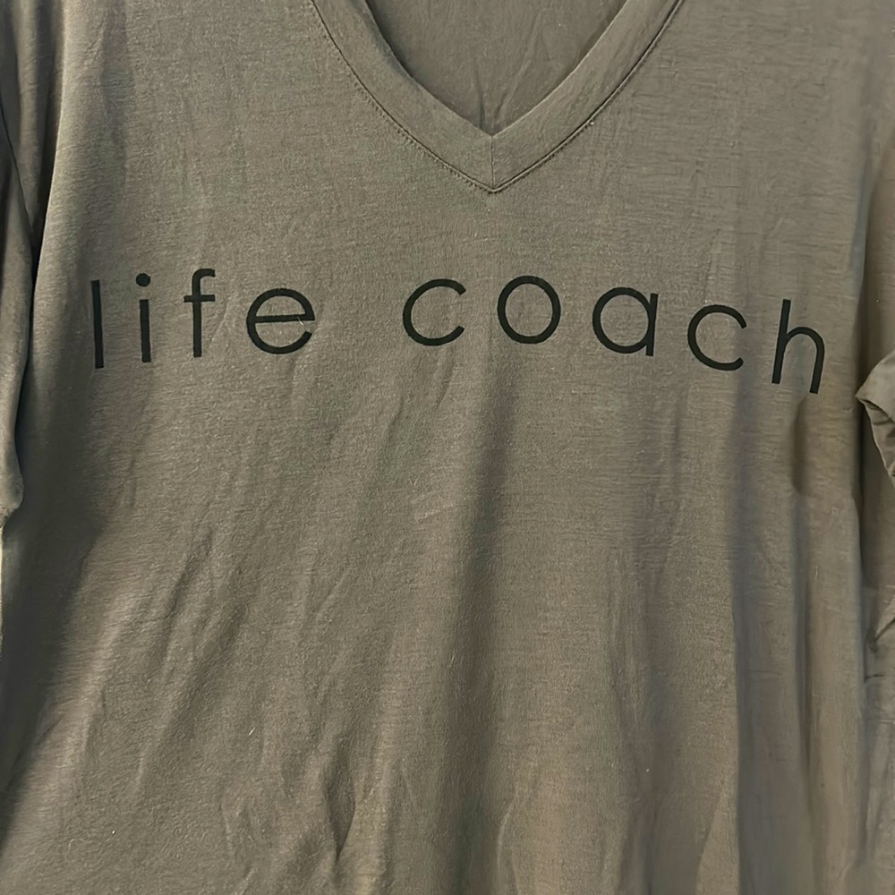 PEACE LOVE WORLD “Life Coach” Tee size Small